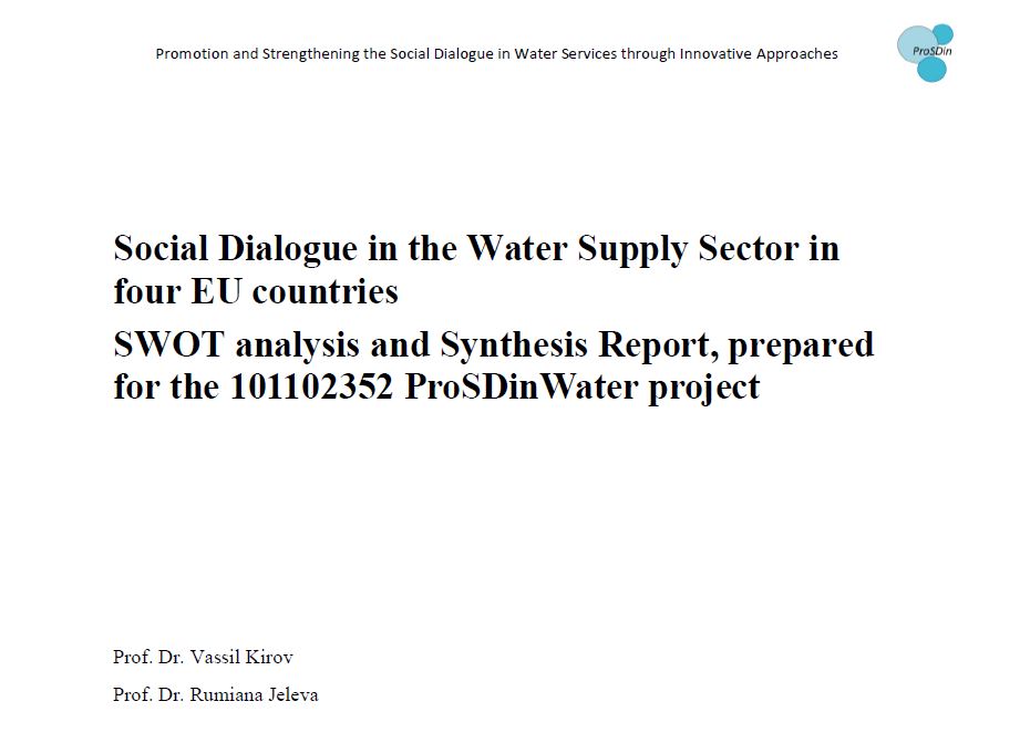 SWOT analysis ProSDinWater projectSWOT analysis