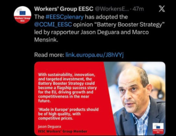 GWU welcomes EESC adoption of Battery Booster Strategy opinion